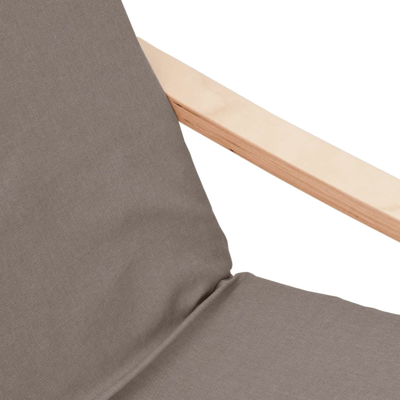 Scaun de relaxare cu taburet, gri taupe, textil