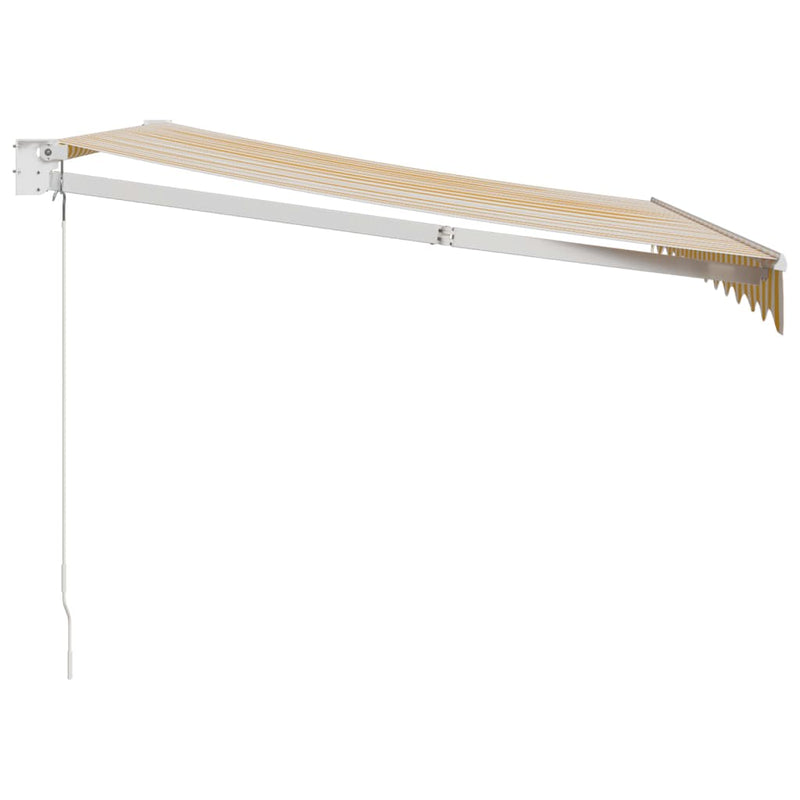 Copertină retractabilă, galben/alb, 3,5x2,5 m, textil/aluminiu