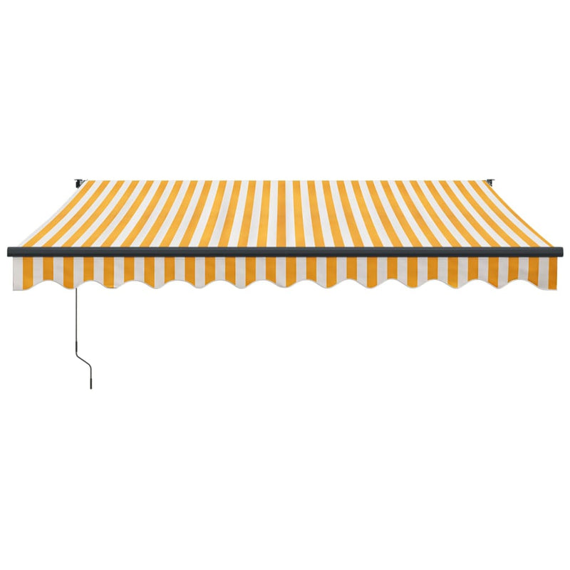 Copertină retractabilă, galben/alb, 3,5x2,5 m, textil/aluminiu