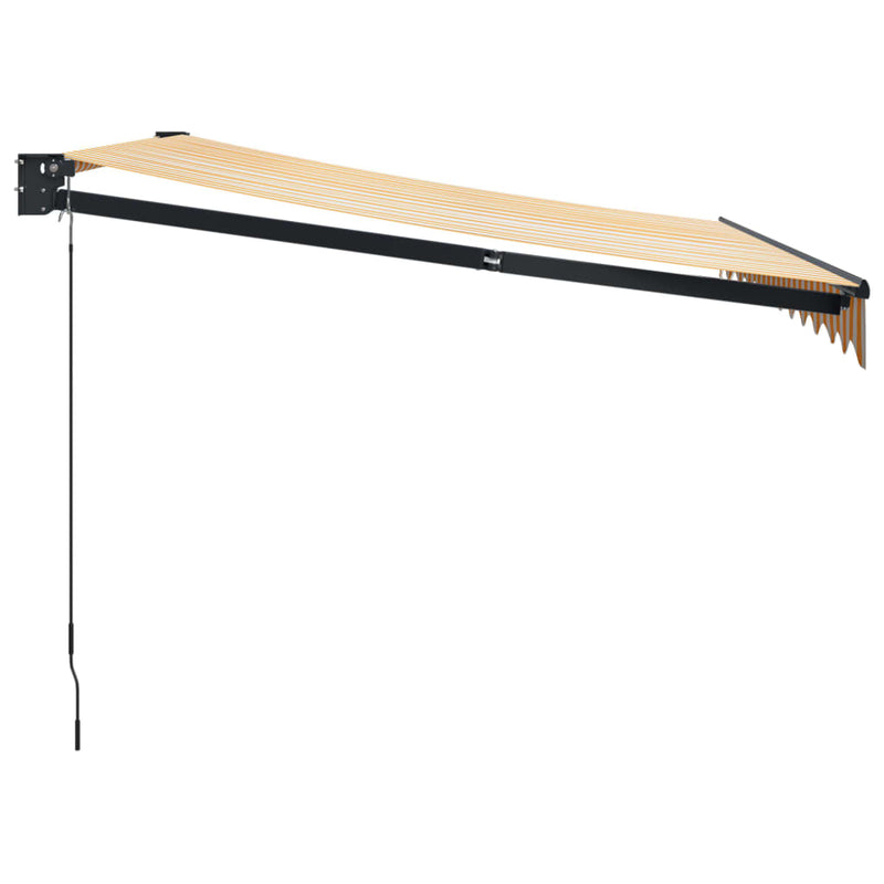 Copertină retractabilă, galben/alb, 3,5x2,5 m, textil/aluminiu