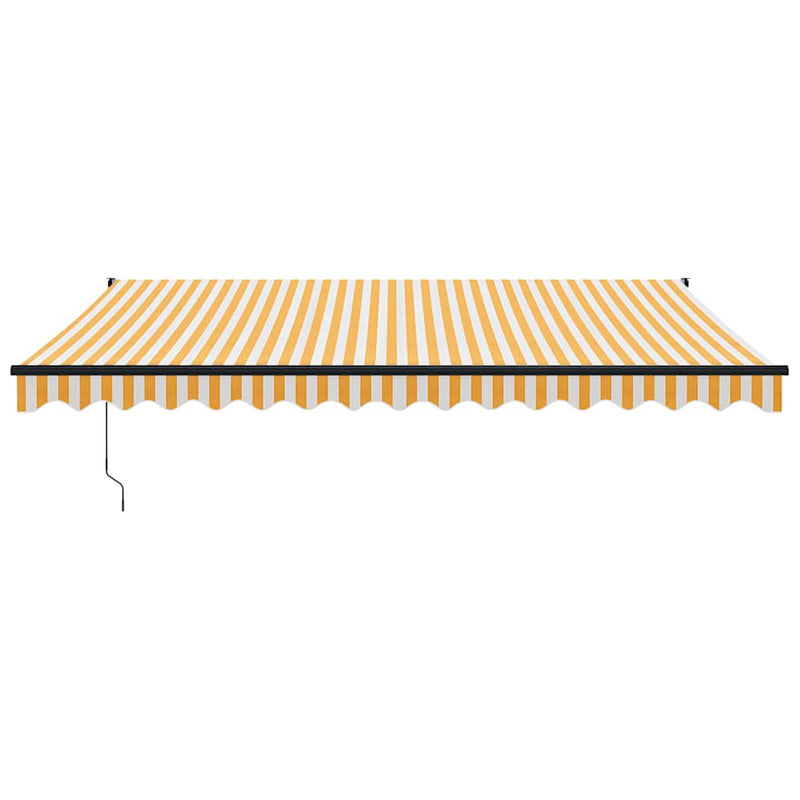 Copertină retractabilă galben și alb, 4x3 m, textil și aluminiu