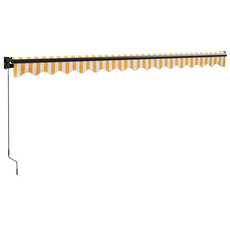 Copertină retractabilă galben și alb, 4x3 m, textil și aluminiu