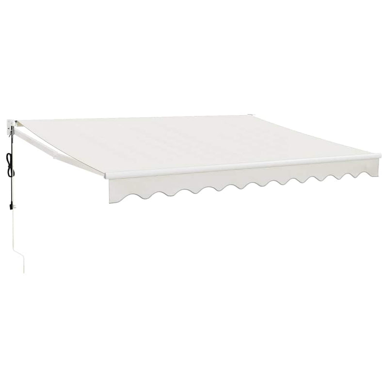 Copertină retractabilă Crem cu Cadru Alb 3 x 2,5 m