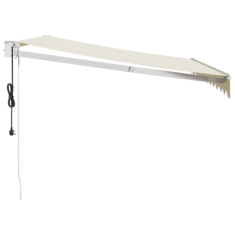 Copertină retractabilă Crem cu Cadru Alb 3 x 2,5 m