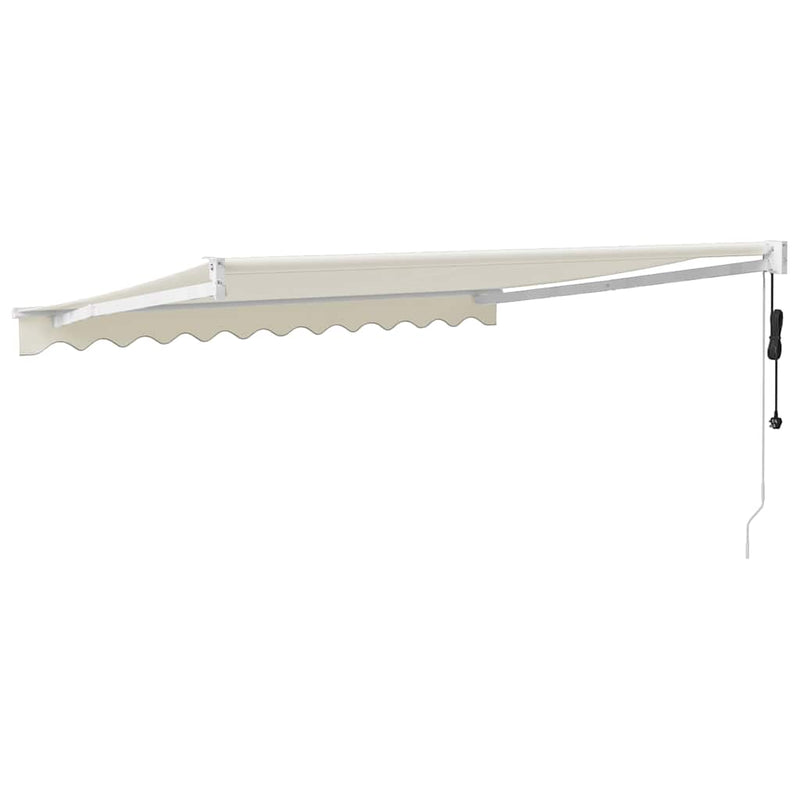 Copertină retractabilă Crem cu Cadru Alb 3 x 2,5 m