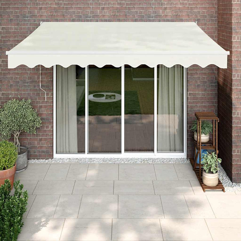 Copertină retractabilă Crem cu Cadru Alb 3 x 2,5 m