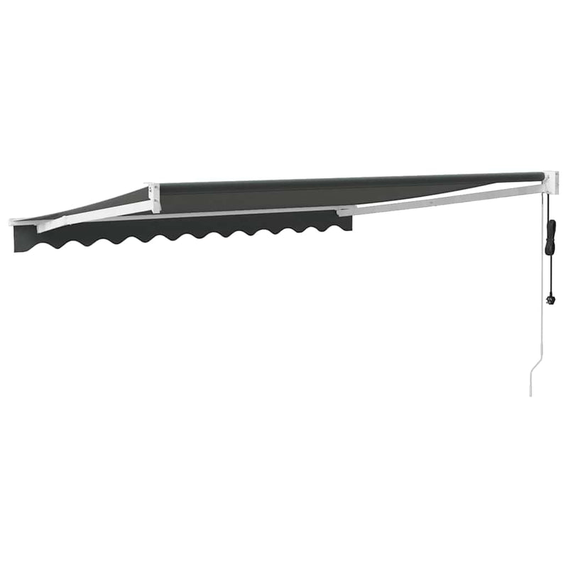 Copertină retractabilă Antracit cu Cadru Alb 3,5 x 2,5 m