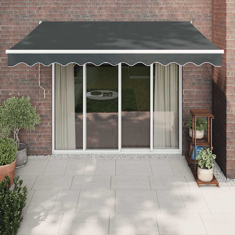 Copertină retractabilă Antracit cu Cadru Alb 3,5 x 2,5 m