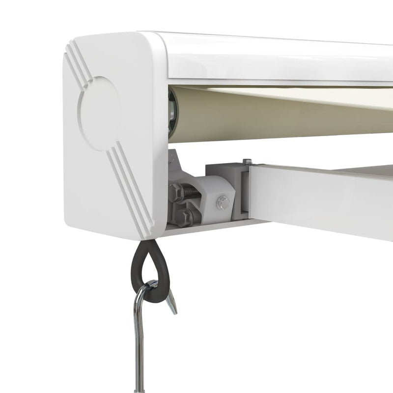Copertină retractabilă Crem cu Cadru Alb 5 x 3 m