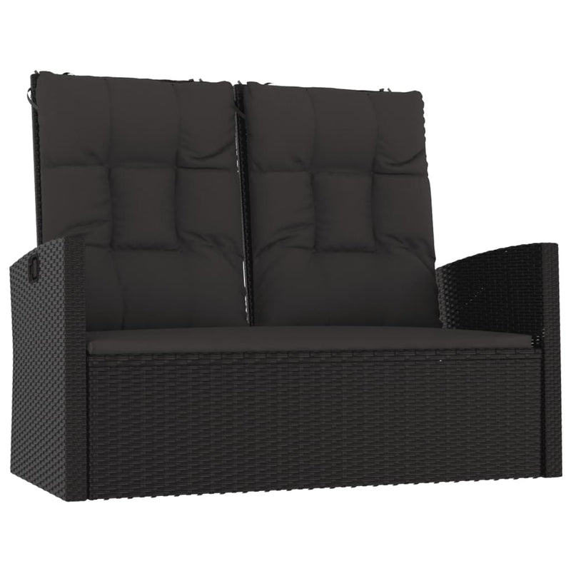 Set mobilier relaxare grădină 4 piese cu perne poliratan negru