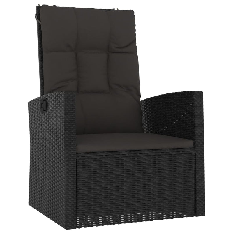 Set mobilier relaxare grădină 4 piese cu perne poliratan negru