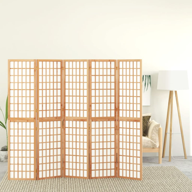 Paravan pliabil de cameră, 5 panouri, 200x170 cm, stil japonez