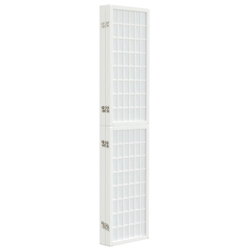 Paravan pliabil cu 5 panouri, stil japonez, alb, 200x170 cm
