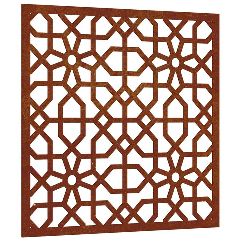 Decor perete de grădină 55x55 cm, design maur, oțel Corten