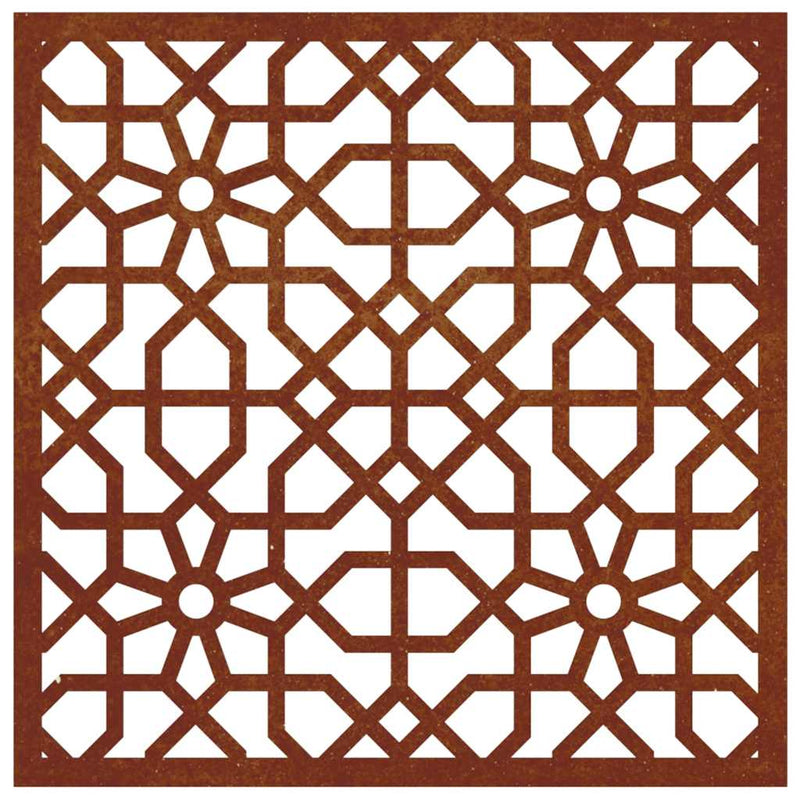 Decor perete de grădină 55x55 cm, design maur, oțel Corten