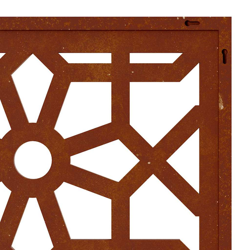 Decor perete de grădină 55x55 cm, design maur, oțel Corten