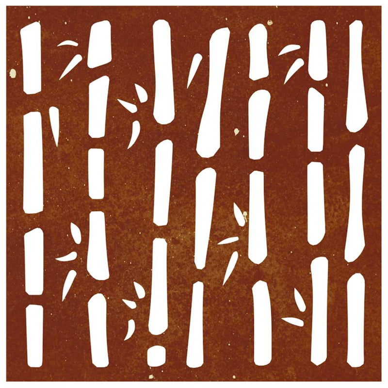 Decor perete de grădină 55x55 cm design bambus oțel Corten