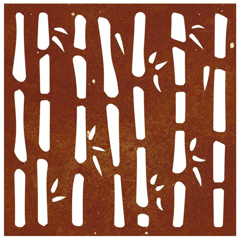 Decor perete de grădină 55x55 cm design bambus oțel Corten