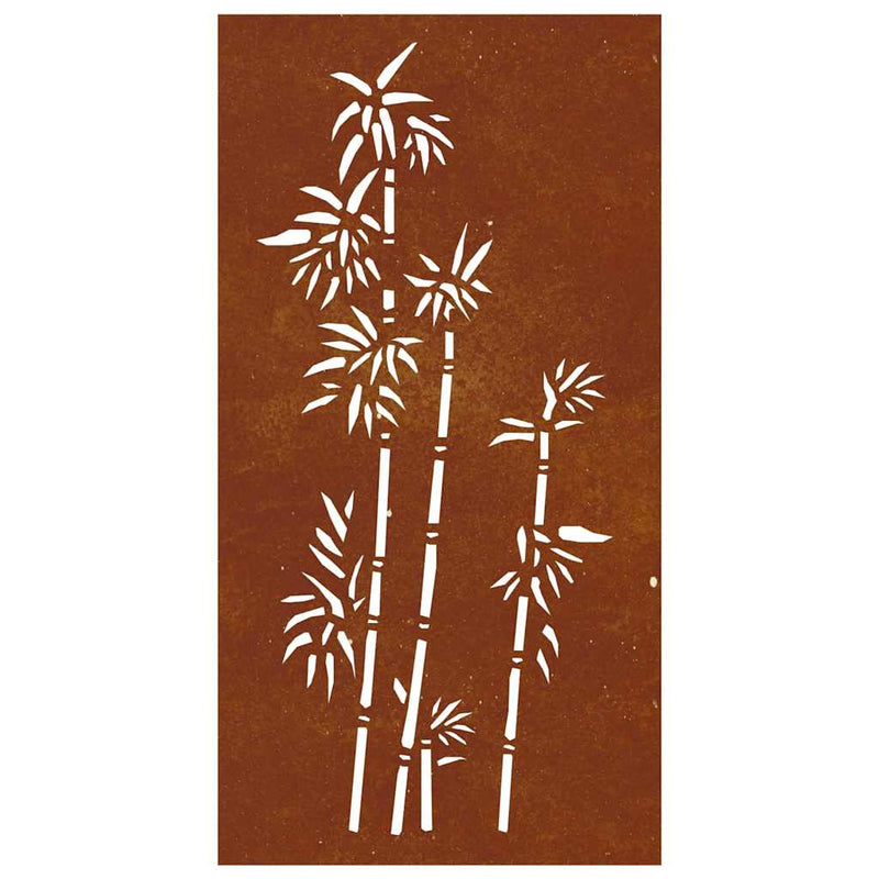 Decorație perete de grădină 105x55 cm design bambus oțel Corten