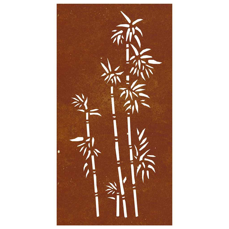 Decorație perete de grădină 105x55 cm design bambus oțel Corten