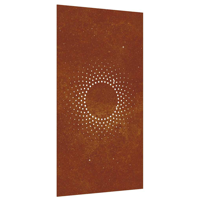 Decor perete de grădină 105x55 cm design soare oțel Corten