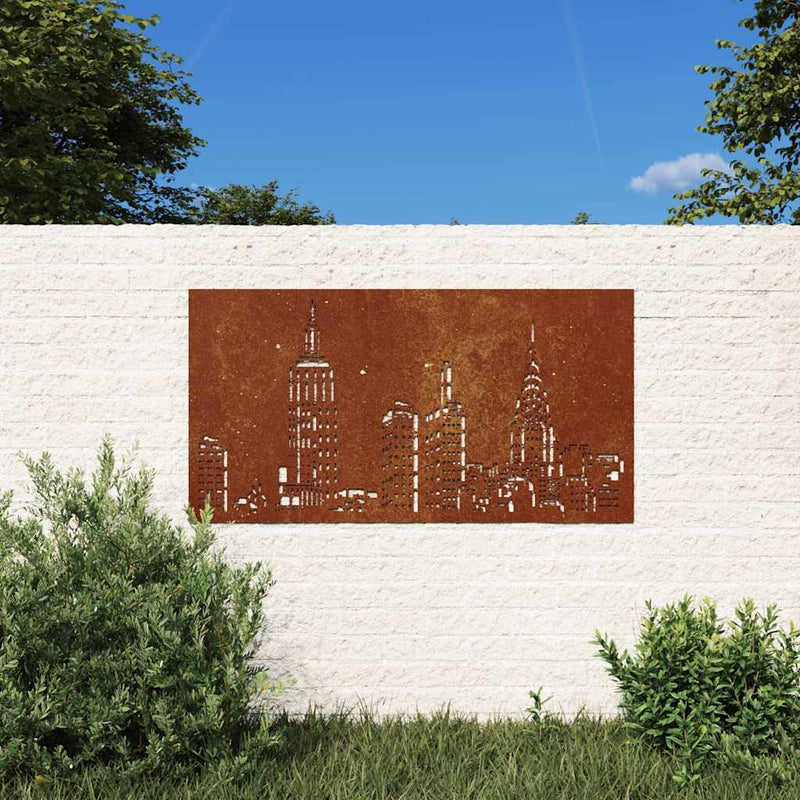 Decor perete de grădină 105x55 cm design orizont oțel Corten