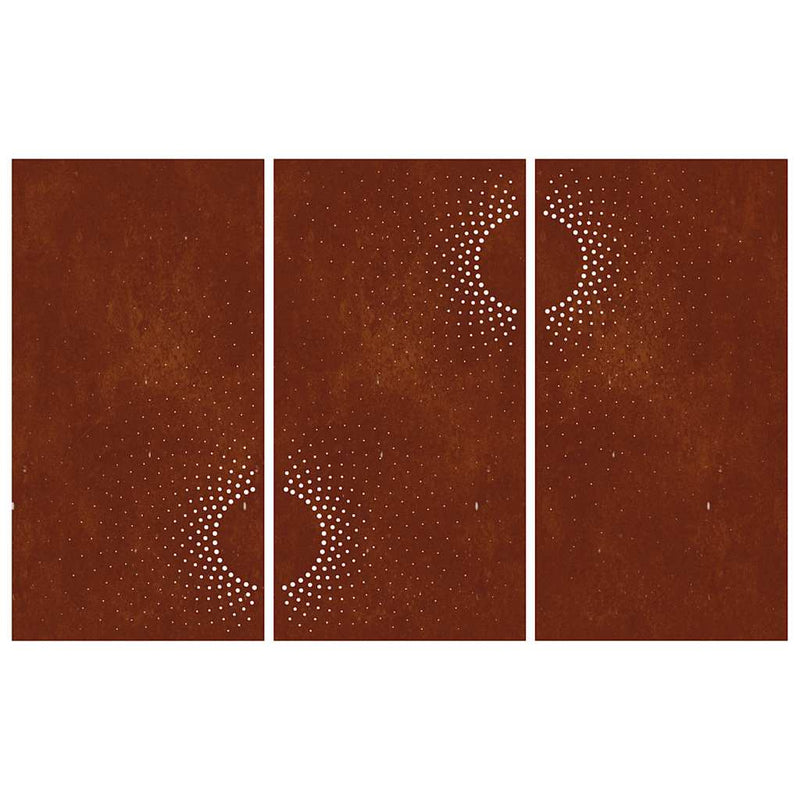 Decorațiuni perete de grădină 3 buc. 105x55cm oțel corten soare