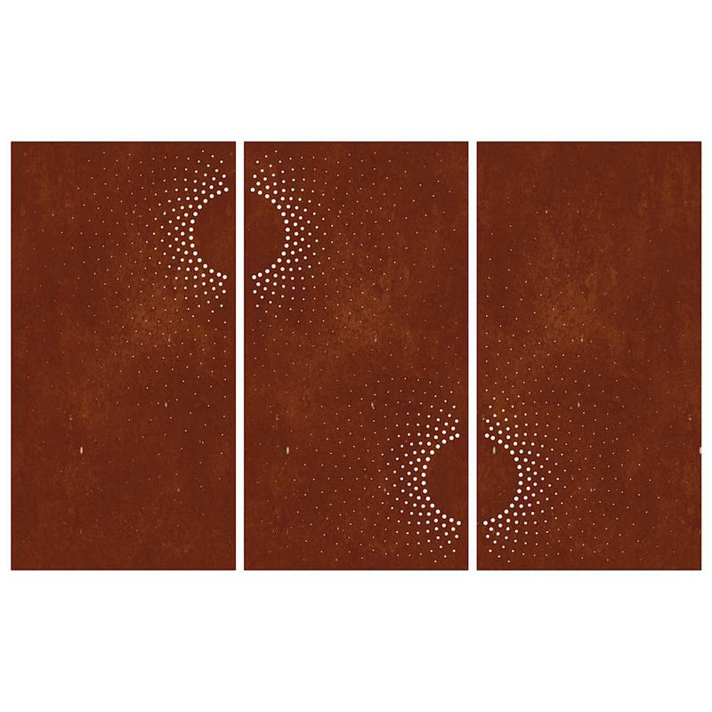 Decorațiuni perete de grădină 3 buc. 105x55cm oțel corten soare