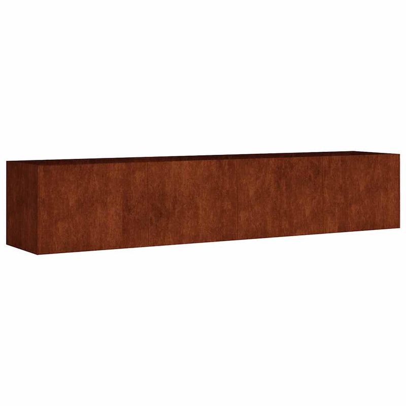 Strat înălțat de grădină, 200x40x40 cm, oțel corten
