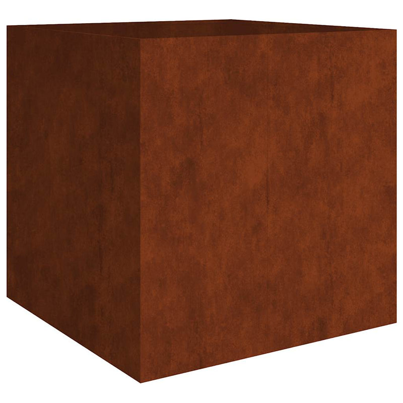 Jardinieră, 80x80x80 cm, oțel corten