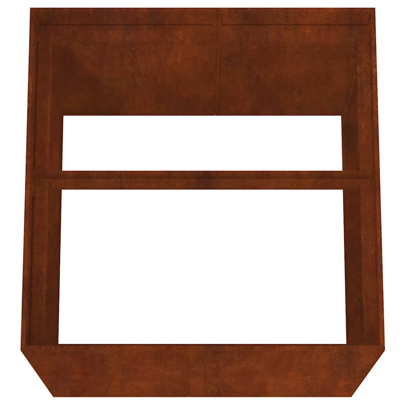 Jardinieră, 80x80x80 cm, oțel corten