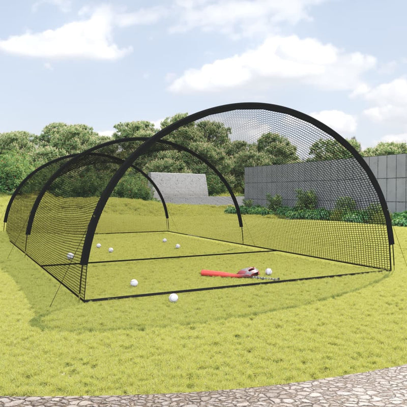 Țarc plasă de lovituri baseball negru 900x400x250 cm poliester