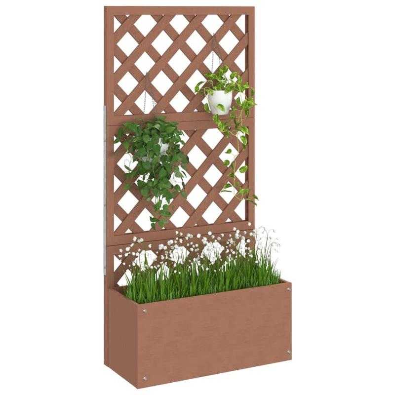 Jardinieră cu spalier, maro, 65x33x135 cm, WPC
