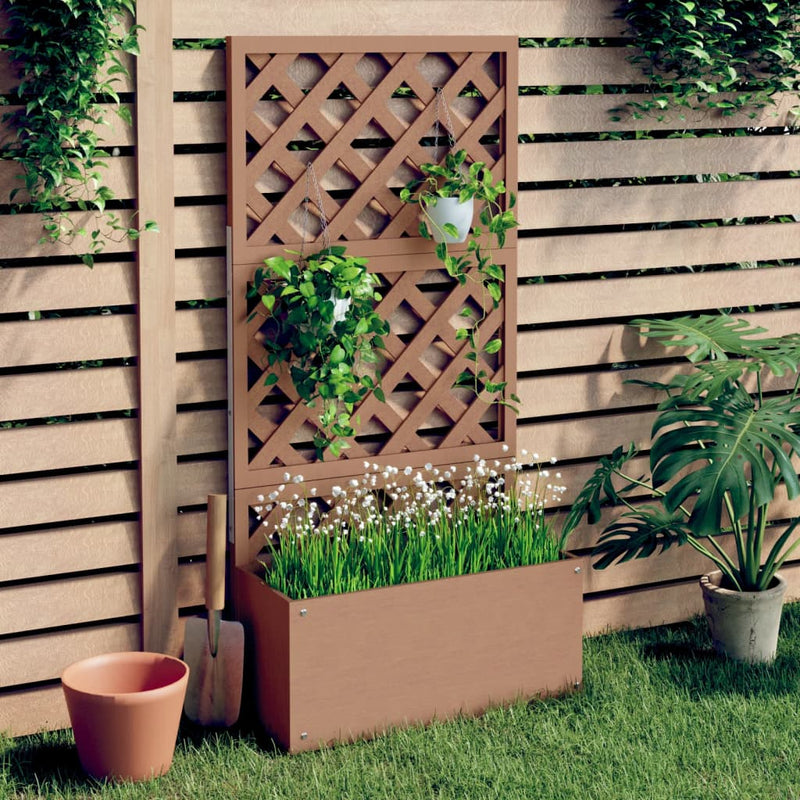 Jardinieră cu spalier, maro, 65x33x135 cm, WPC