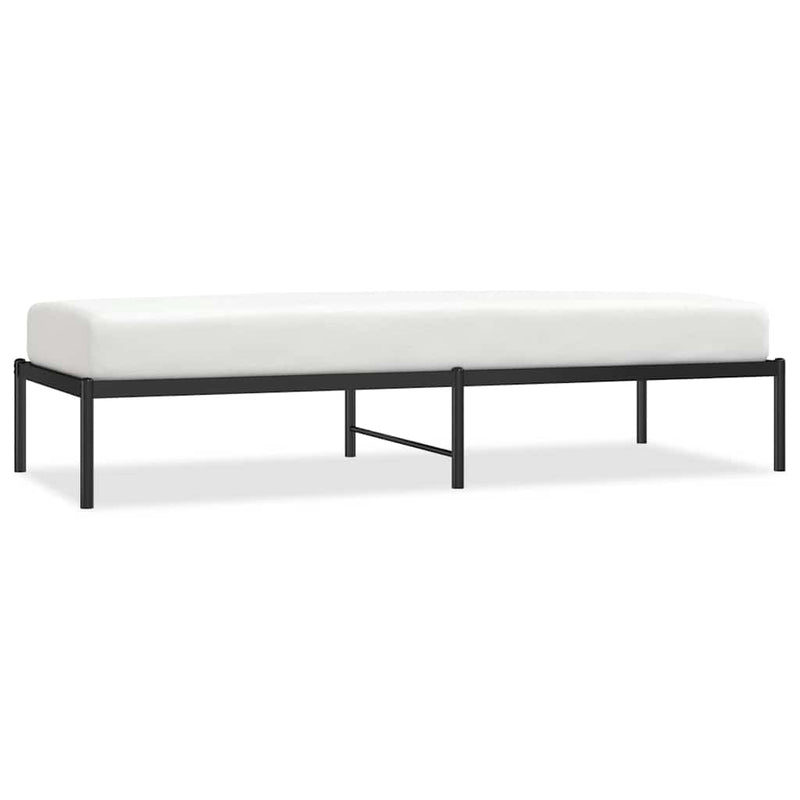 Cadru pat metalic, negru, 75x190 cm