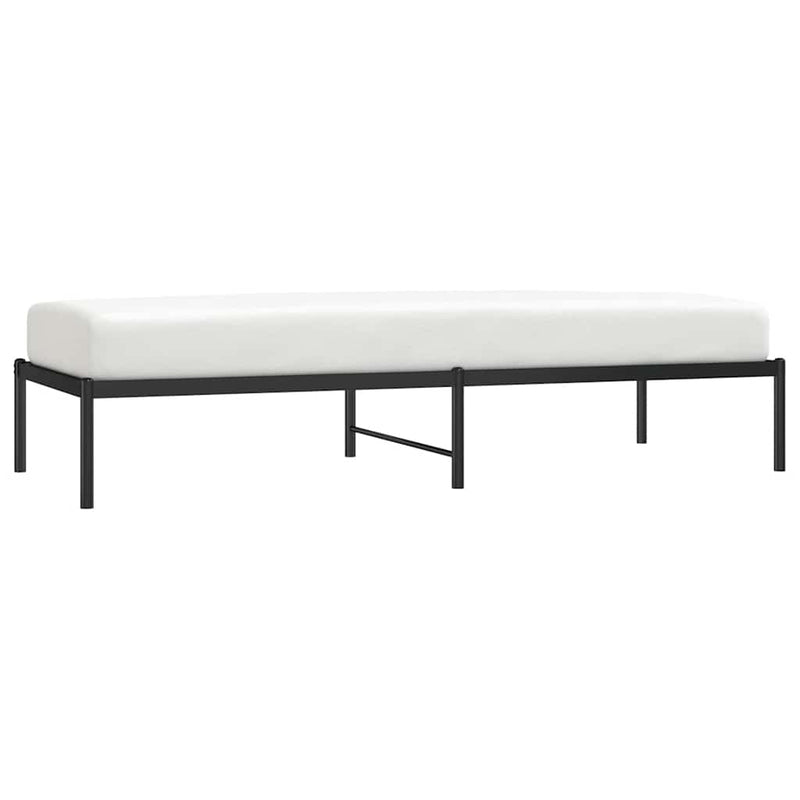 Cadru pat metalic, negru, 75x190 cm