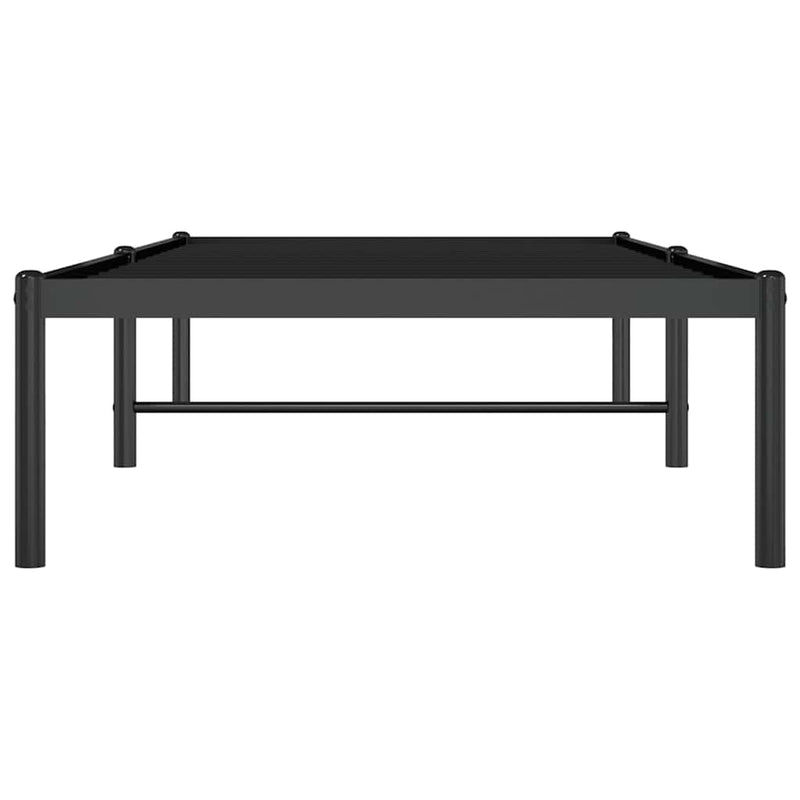 Cadru pat metalic, negru, 75x190 cm