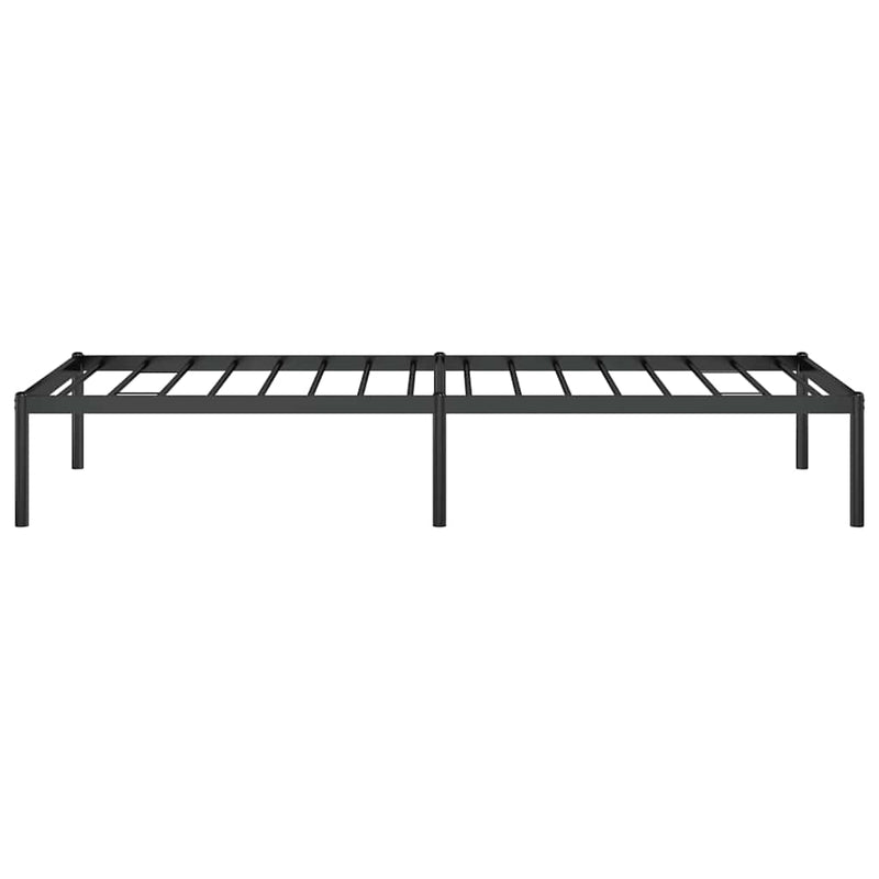 Cadru pat metalic, negru, 75x190 cm