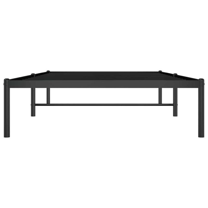 Cadru pat metalic, negru, 100x200 cm