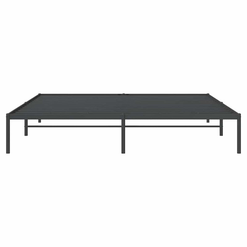 Cadru pat metalic, negru, 200x200 cm