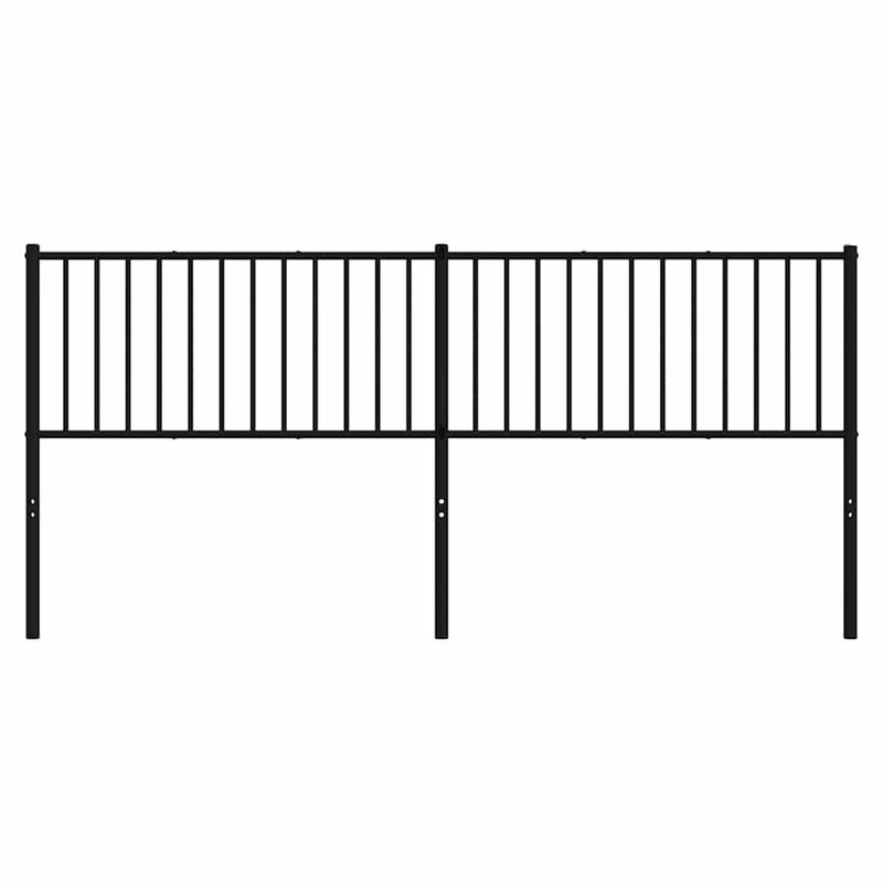 Tăblie de pat de schimb metalică, negru, 200 cm