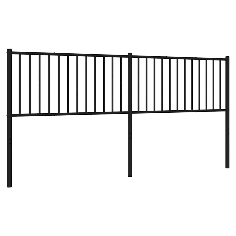 Tăblie de pat de schimb metalică, negru, 200 cm