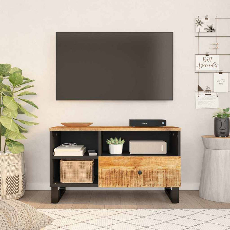 Dulap TV 80x33x46 cm, lemn masiv de mango și lemn prelucrat