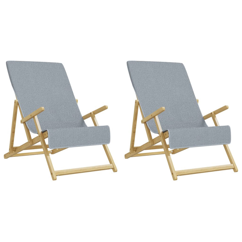 Prosoape de plajă, 2 buc., gri, 60x135 cm, textil 400 GSM