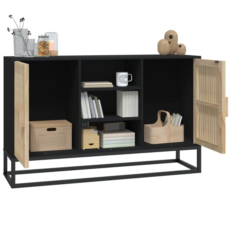 Dulap, negru, 105x30x65 cm, lemn prelucrat