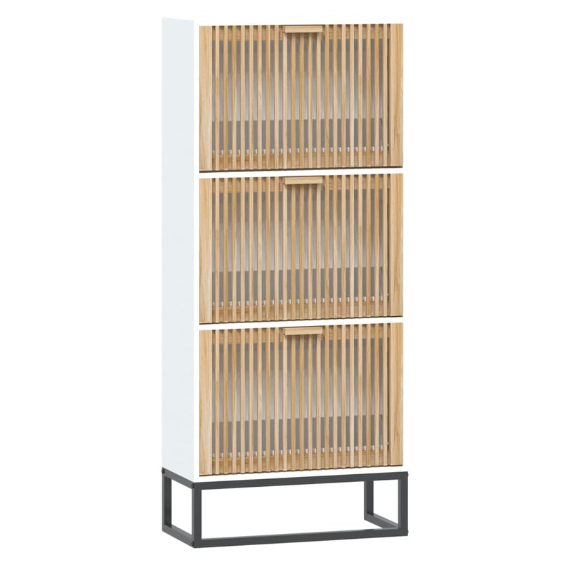 Pantofar, alb, 52x25x120 cm, lemn prelucrat