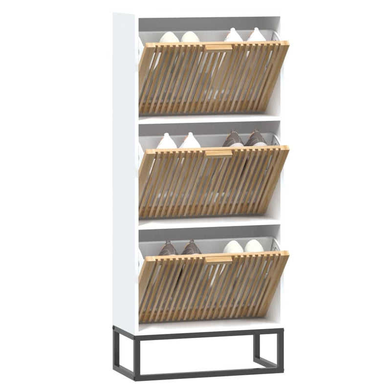 Pantofar, alb, 52x25x120 cm, lemn prelucrat