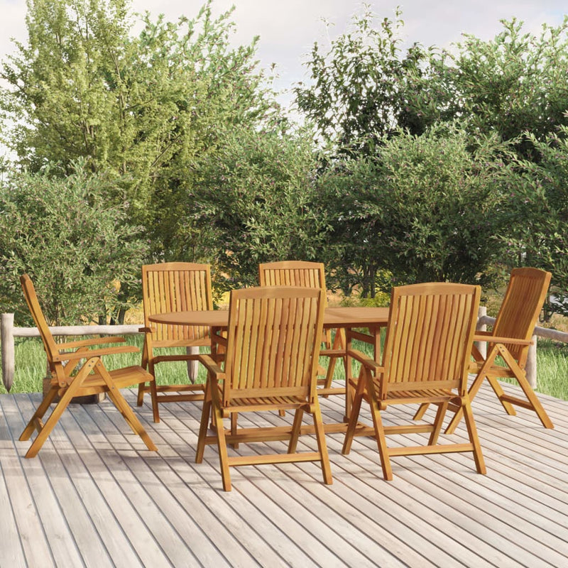 Set mobilier de grădină, 7 piese, lemn masiv de tec