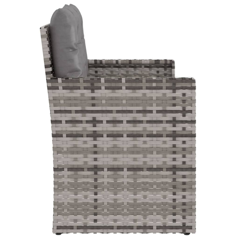 Bancă de grădină cu perne, gri, 105 cm, poliratan