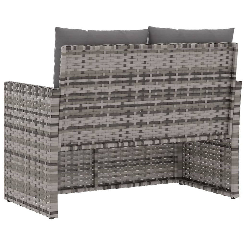 Bancă de grădină cu perne, gri, 105 cm, poliratan